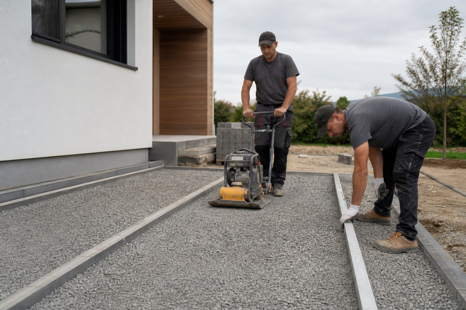 Priprava a zhutnenie podkladu pod betonovu dlazbu