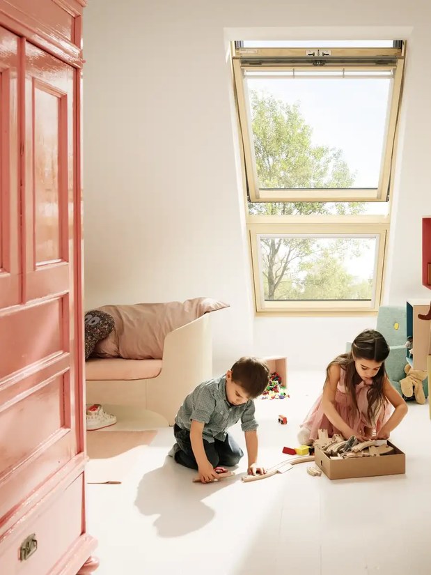 Strešné okná VELUX v detskej izbe