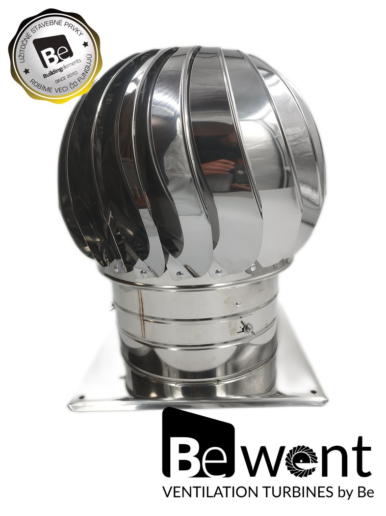 Nerezová ventilačná turbína 4VENT EASY 200 so základňou